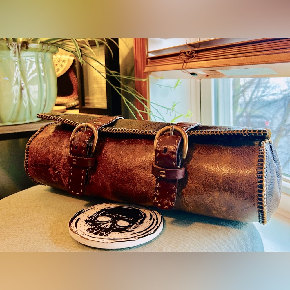 Motorcycle handlebar/tool Bag -Handcrafted